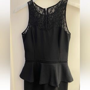 Kensie Women's Medium Black Sleeveless Peplum Cocktail Party Work Dress